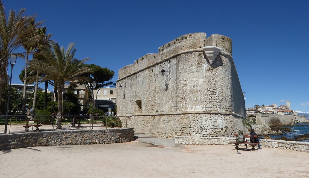 Stone ramparts and Bastion Saint-André in the old town of Antibes