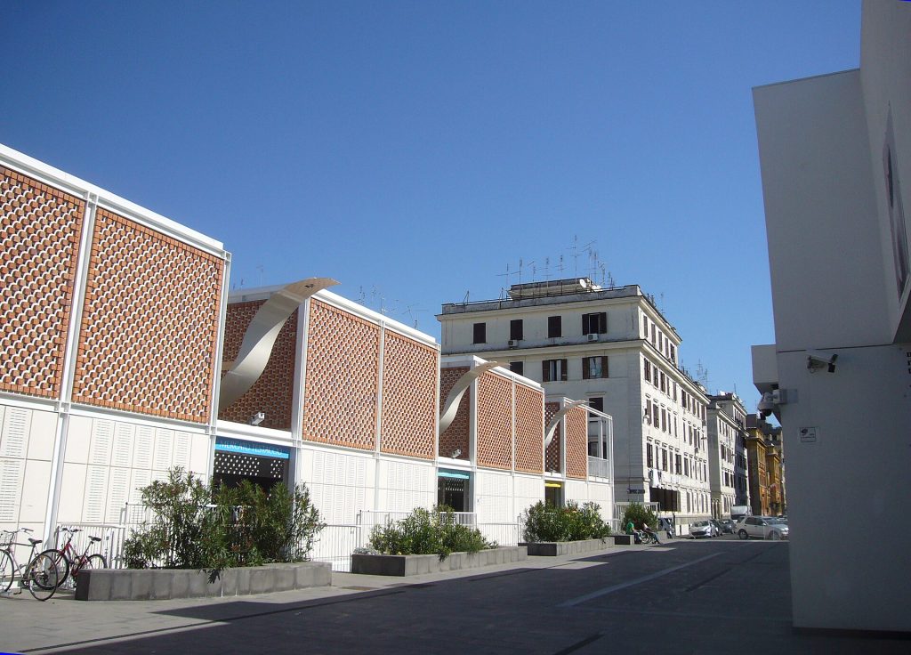 Modern market building in the Testaccio district of Rome
