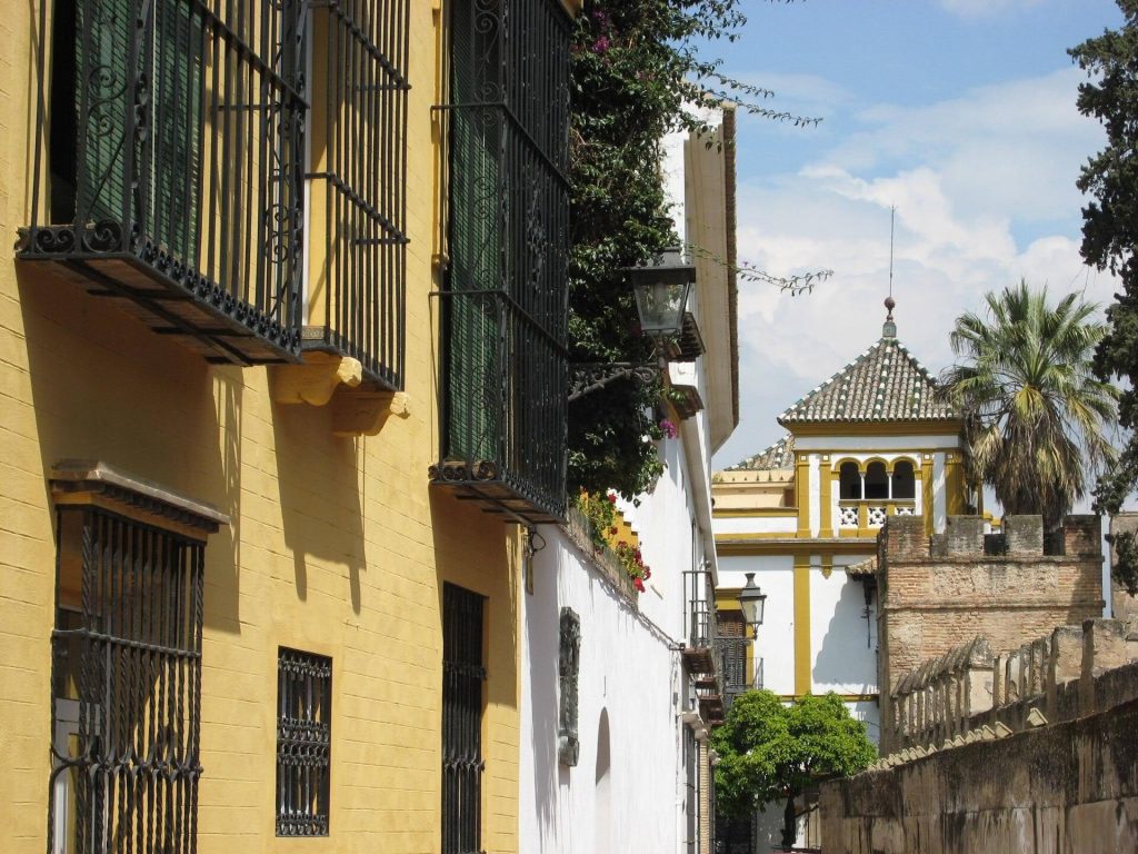 Historic residential street in the Santa Cruz quarter of Seville
