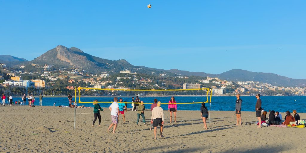 Malagueta Beach and the waterfront in Málaga